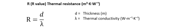Thermal resistance calculation by Homemicro.co.uk