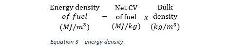 energy density of fuel equation