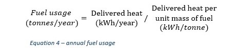 annual wood fuel usage